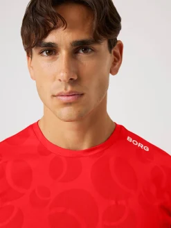 Björn Borg T-Shirts|Tennis & Padel * Ace Perforance T-hirt Flame Scarlet
