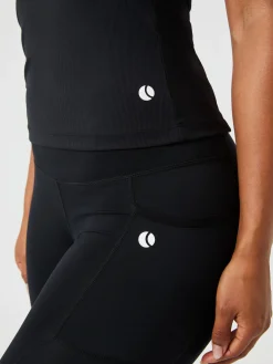 Björn Borg Toppar|Tennis & Padel * Ace Pocket Ribbed Tank Top Black Beauty