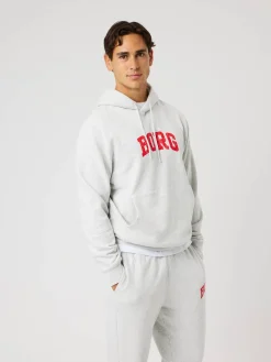 Björn Borg Hoodies|Vardag & Loungewear * Borg Caic Print Hoodie Ultra Light Grey Melange