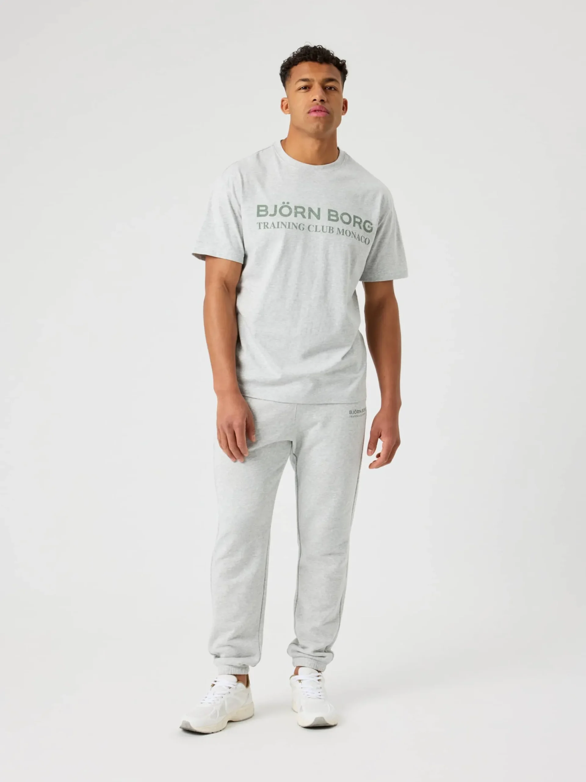 Björn Borg Byxor * Borg Caic Print weatpant Ultra Light Grey Melange