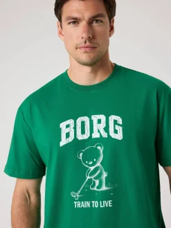 Björn Borg T-Shirts|Golf * Borg Caic Print T-hirt Verdant Green