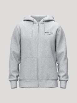 Björn Borg Hoodies|Vardag & Loungewear * Borg Eentia 1 Zip Hoodie Gråmelerad