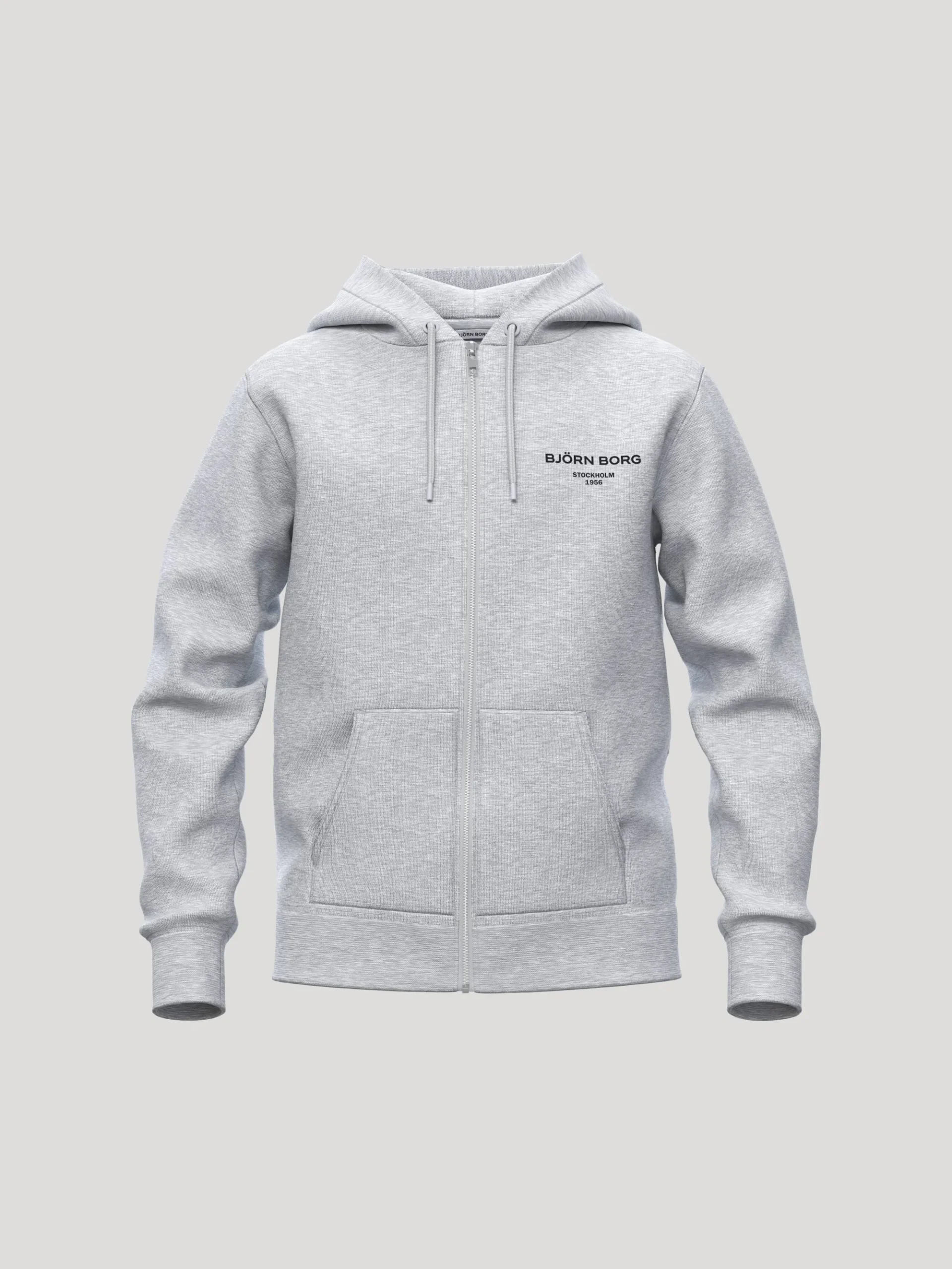 Björn Borg Hoodies & Tröjor * Borg Essential 1 Zip Hoodie Gråmelerad