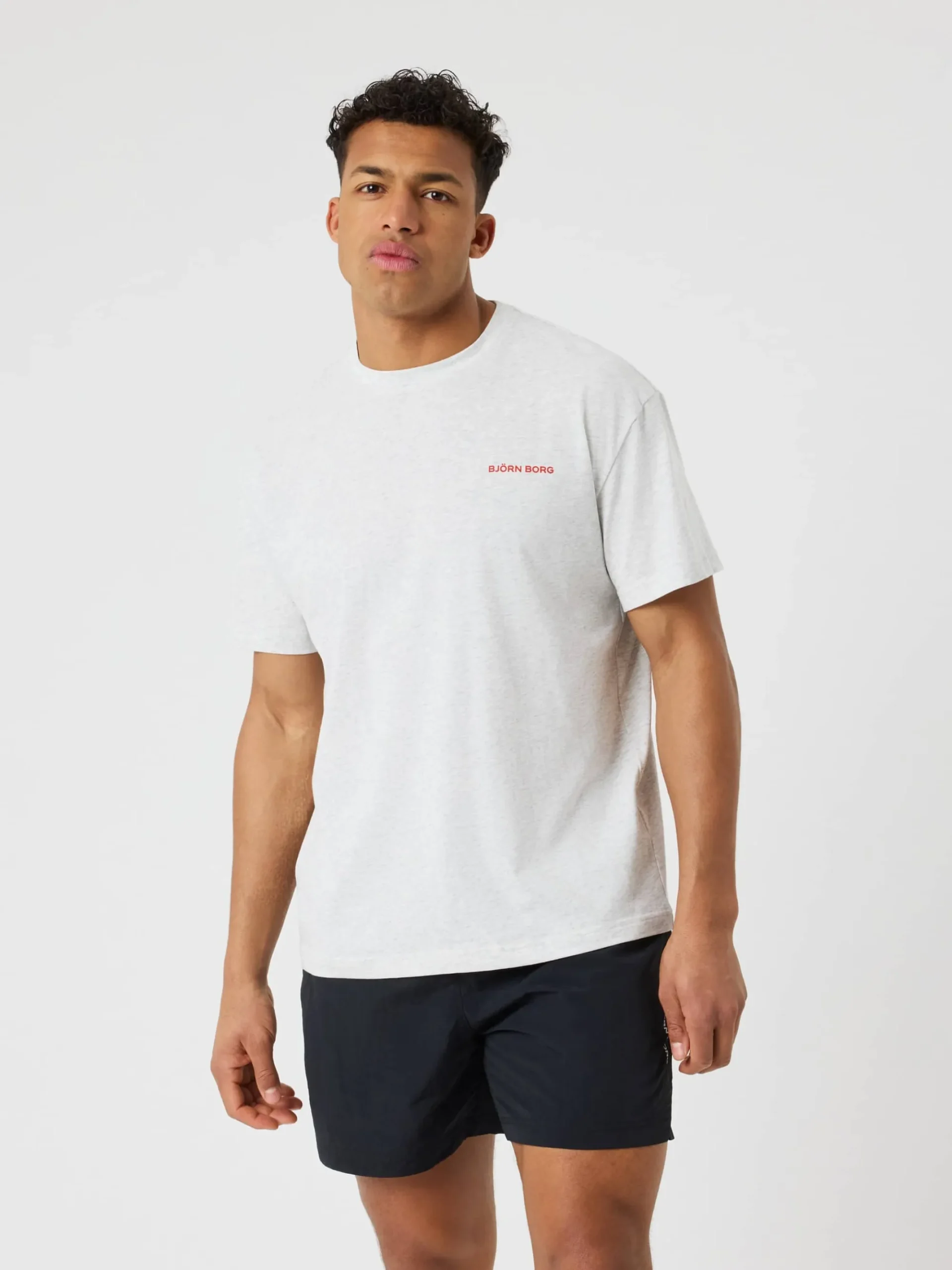 Björn Borg T-Shirts|Gym & Träning * Borg Gy Overized T-hirt Ultra Light Grey Melange