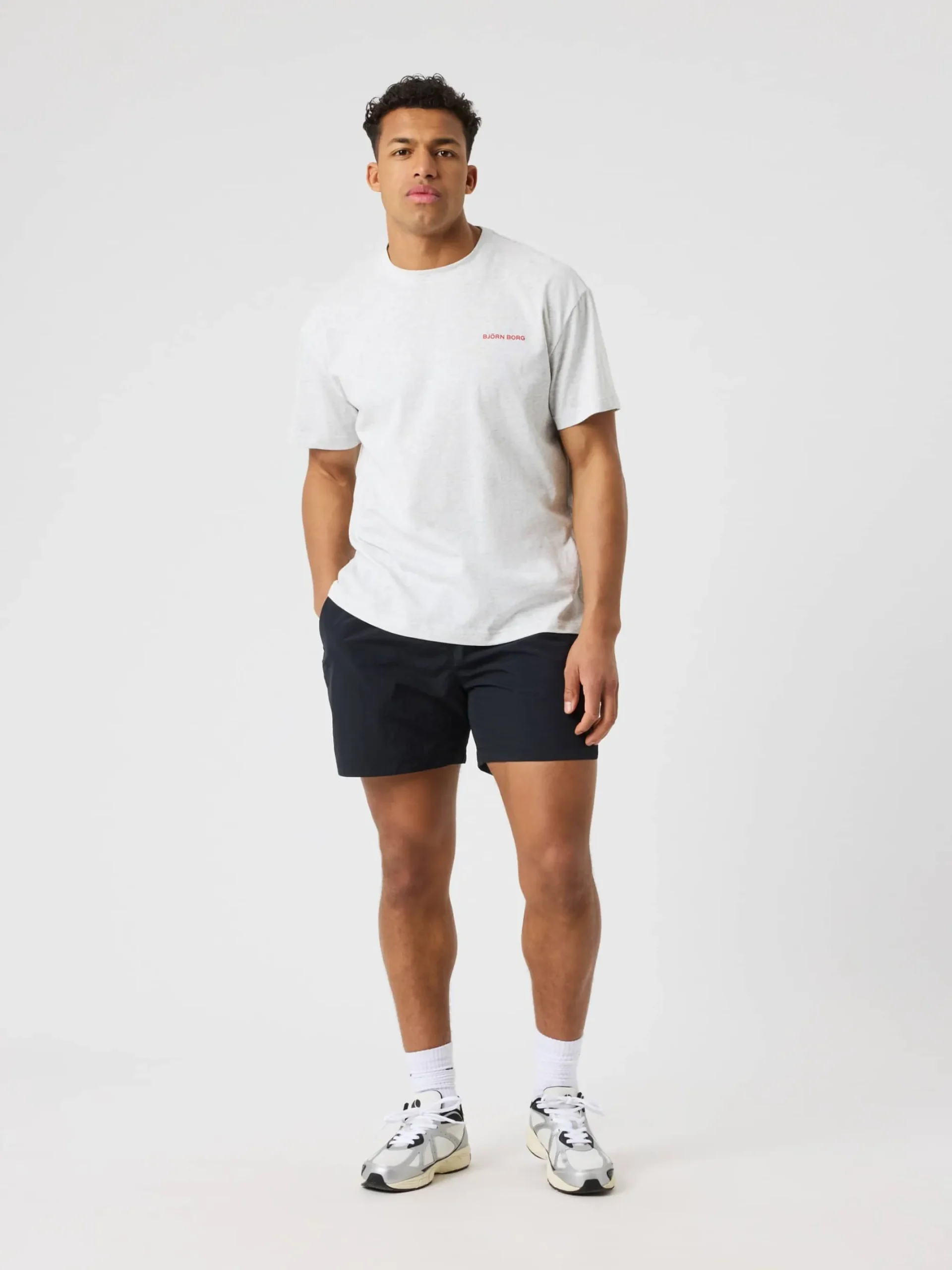 Björn Borg T-Shirts|Gym & Träning * Borg Gy Overized T-hirt Ultra Light Grey Melange