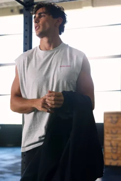Björn Borg Tank Tops|Gym & Träning * Borg Gy eevee T-hirt Ultra Light Grey Melange