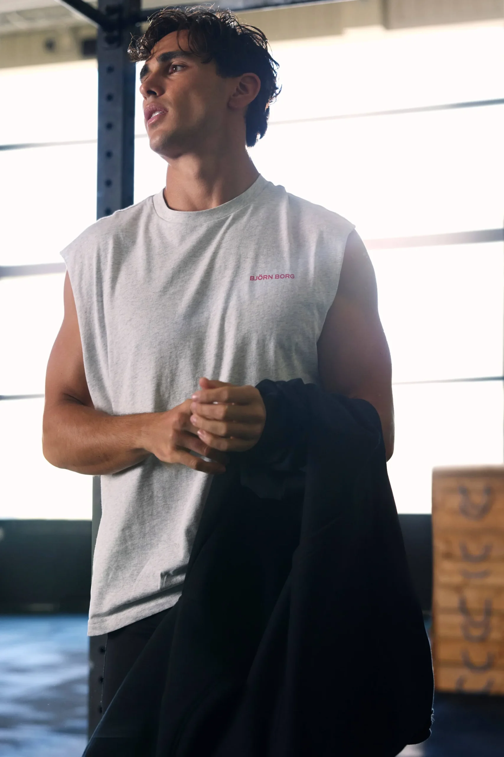 Björn Borg Tank Tops|Gym & Träning * Borg Gy eevee T-hirt Ultra Light Grey Melange