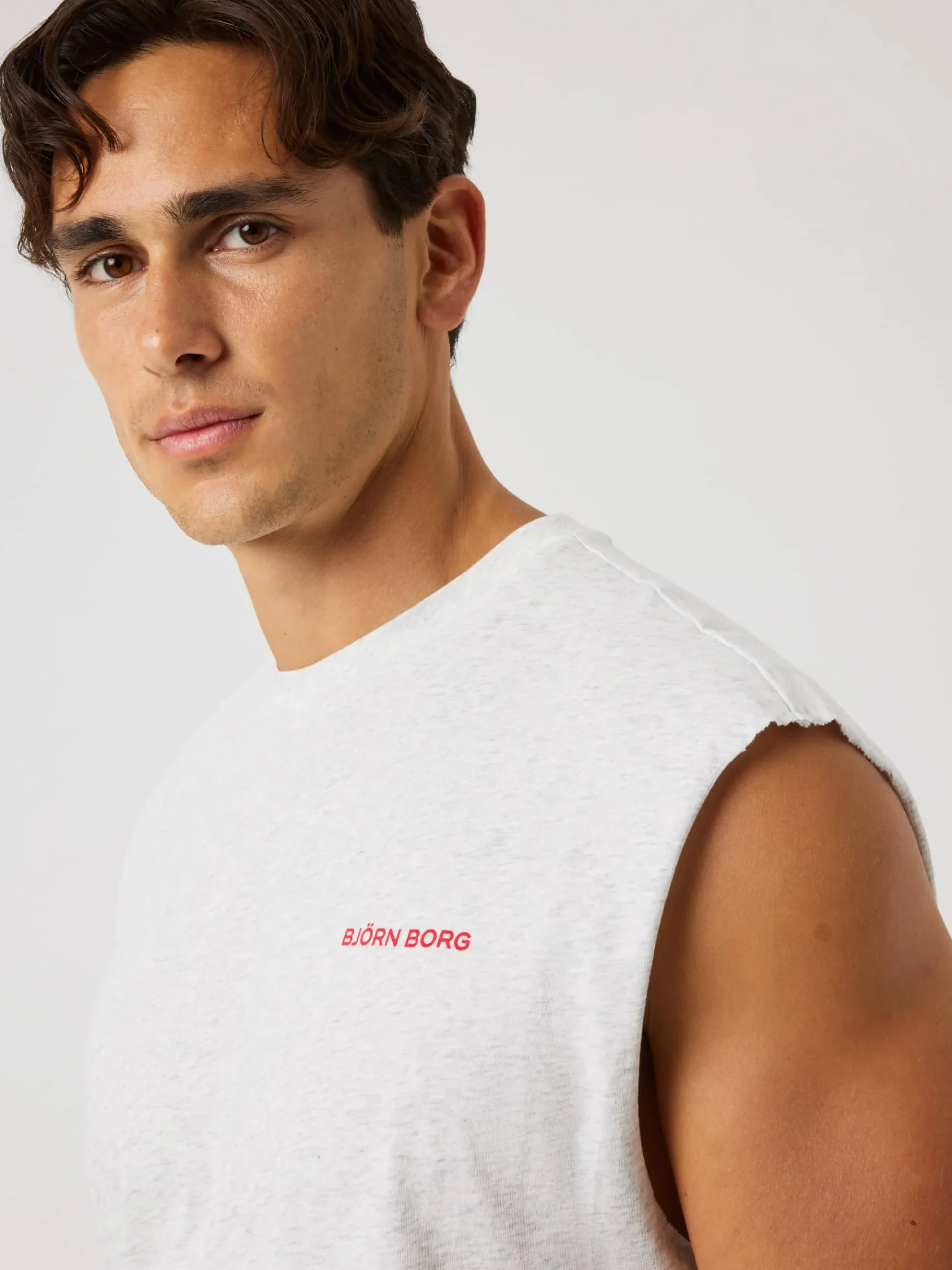 Björn Borg Tank Tops|Gym & Träning * Borg Gy eevee T-hirt Ultra Light Grey Melange
