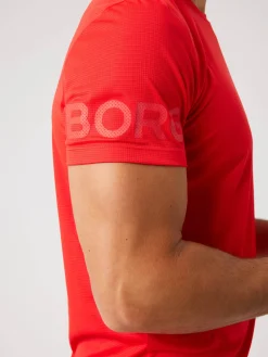 Björn Borg T-Shirts|Gym & Träning * Borg ight T-hirt Flame Scarlet