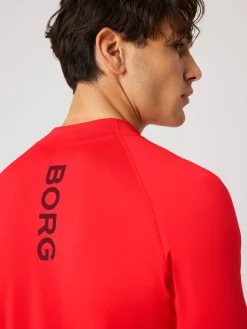Björn Borg T-Shirts|Gym & Träning * Borg ock Neck T-hirt Flame Scarlet