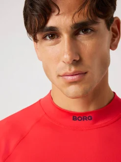 Björn Borg T-Shirts|Gym & Träning * Borg ock Neck T-hirt Flame Scarlet