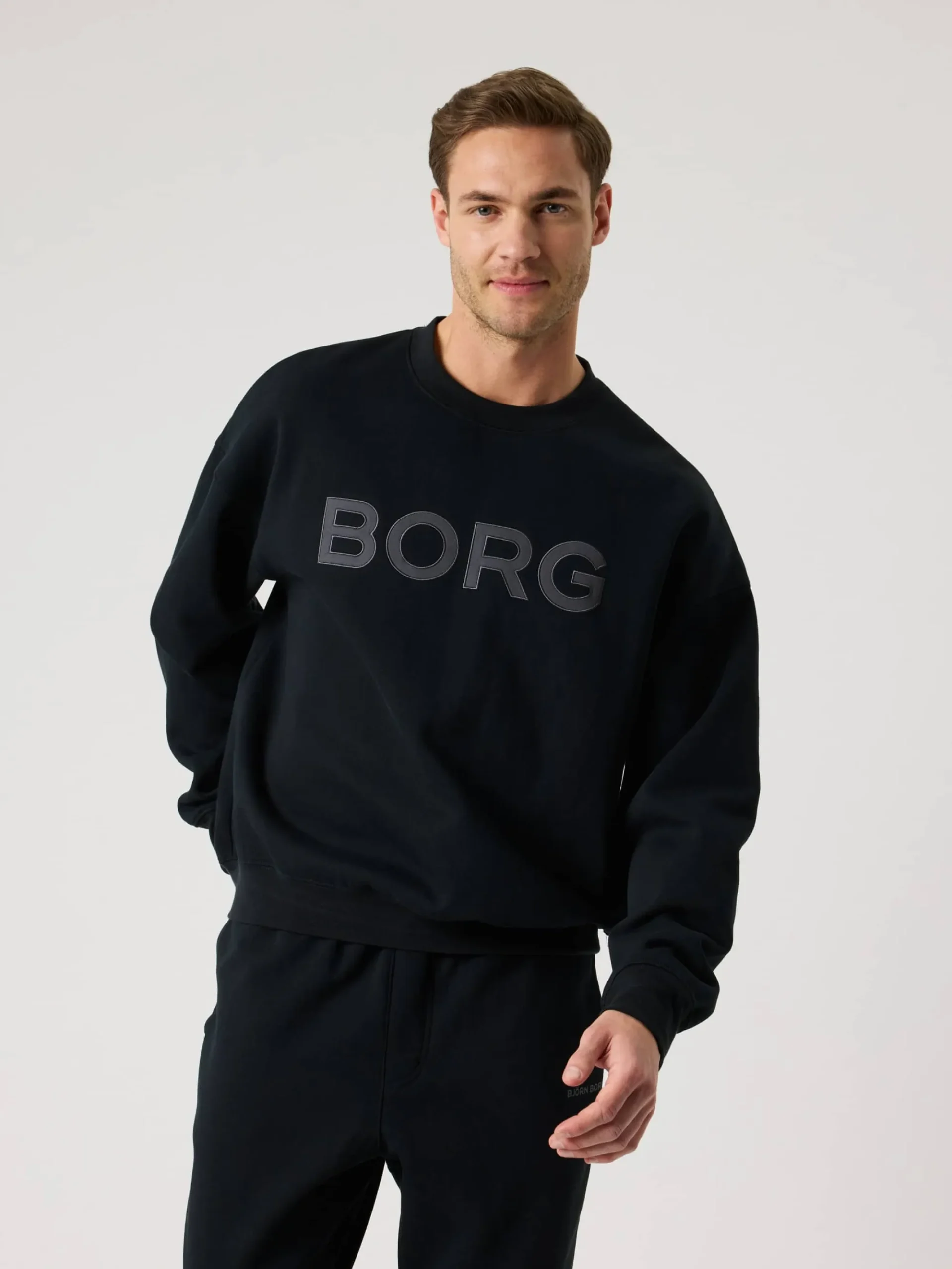 Björn Borg Gym & Träning|Tröjor * Borg Overized ogo weathirt Black Beauty