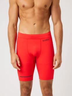 Björn Borg Träningstights|Gym & Träning * Borg Perforance hort Tight Flame Scarlet