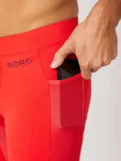 Björn Borg Träningstights|Gym & Träning * Borg Perforance hort Tight Flame Scarlet