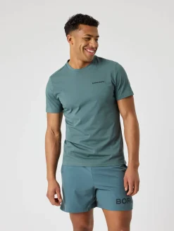 Björn Borg T-Shirts|Gym & Träning * Borg port T-hirt Balsam Green