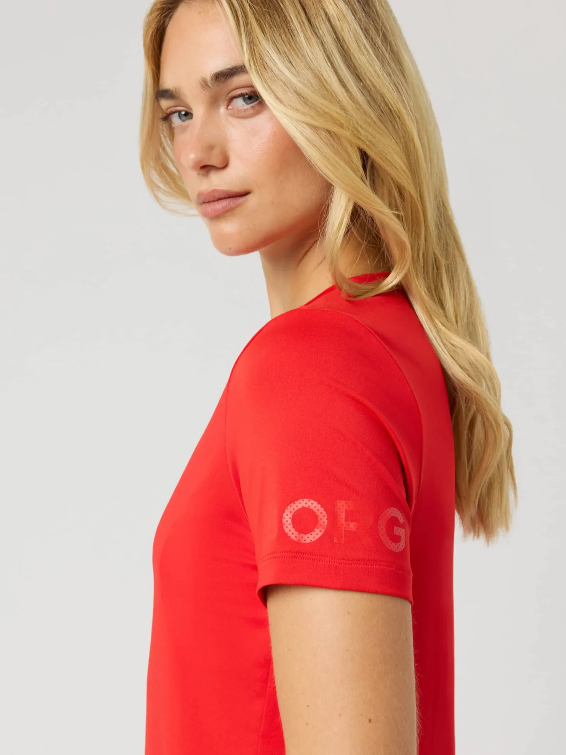 Björn Borg T-Shirts|Löpning * Borg T-hirt Flame Scarlet