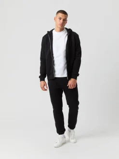 Björn Borg Hoodies|Vardag & Loungewear * Centre Zip Hoodie Black Beauty