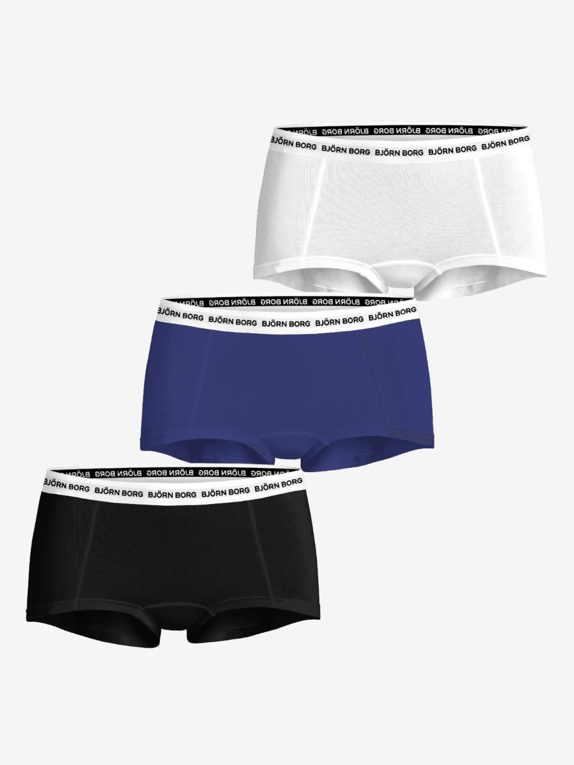 Björn Borg Boxertrosor * ogo Boxer hort 3-pack Svart, Vit, Blå