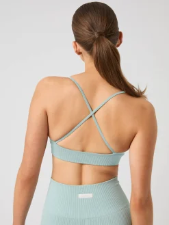 Björn Borg Sport-Bh:Ar|Bhar * Studio Sealess Ribbed Strap Bra Gray Mist