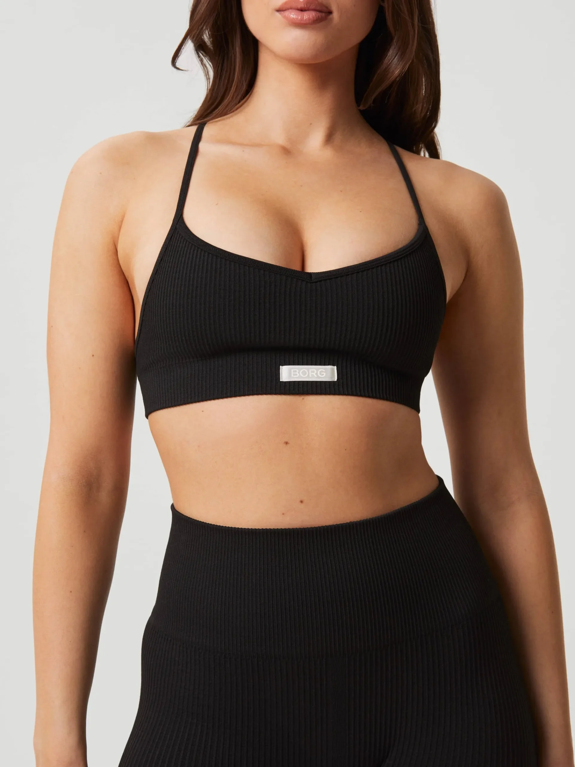 Björn Borg Sport-Bh:Ar|Bhar * Studio Sealess Ribbed Strap Bra Black Beauty