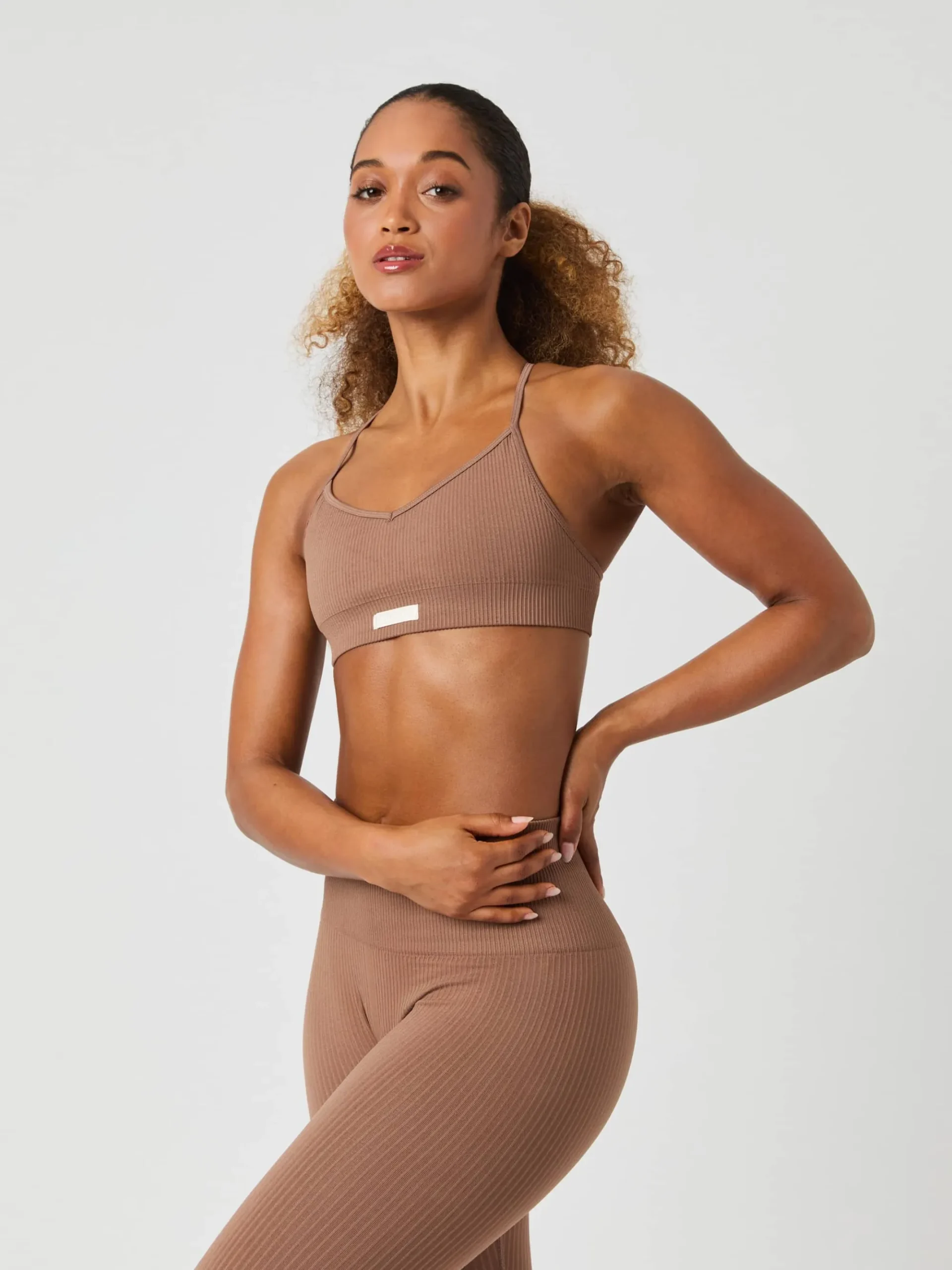 Björn Borg Sport-Bh:Ar|Bhar * Studio Sealess Ribbed Strap Bra Acorn
